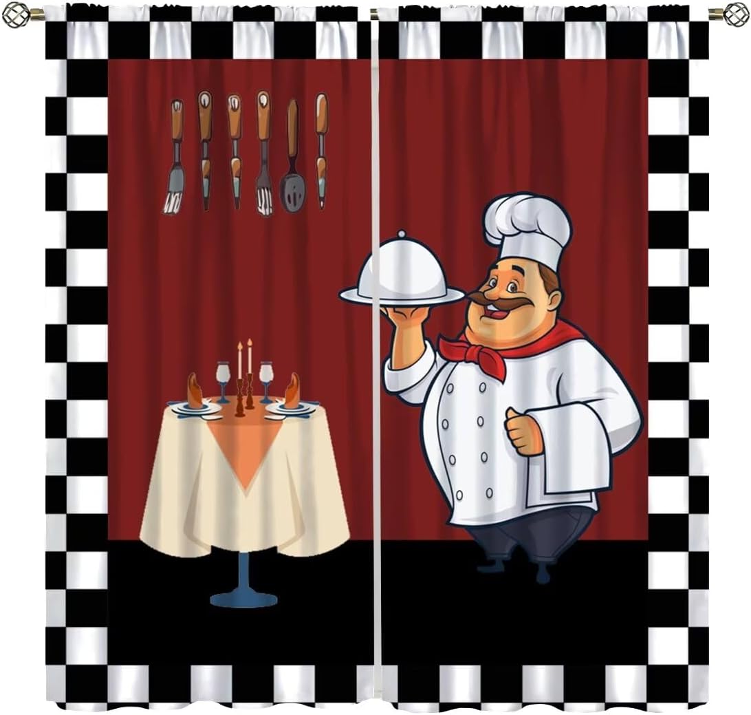 Home Cooking In French - ستائر مطبخ فات شيف، ستائر نوافذ