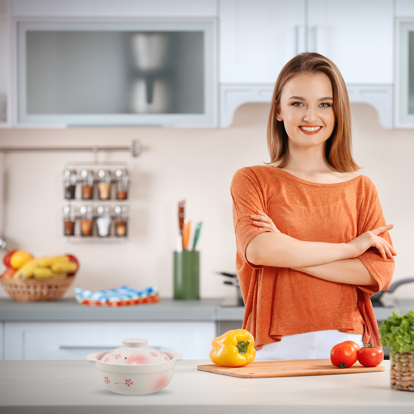 وعاء حساء من الطين مع غطاء على - مراجعة Home Cooking Asian وسعره
